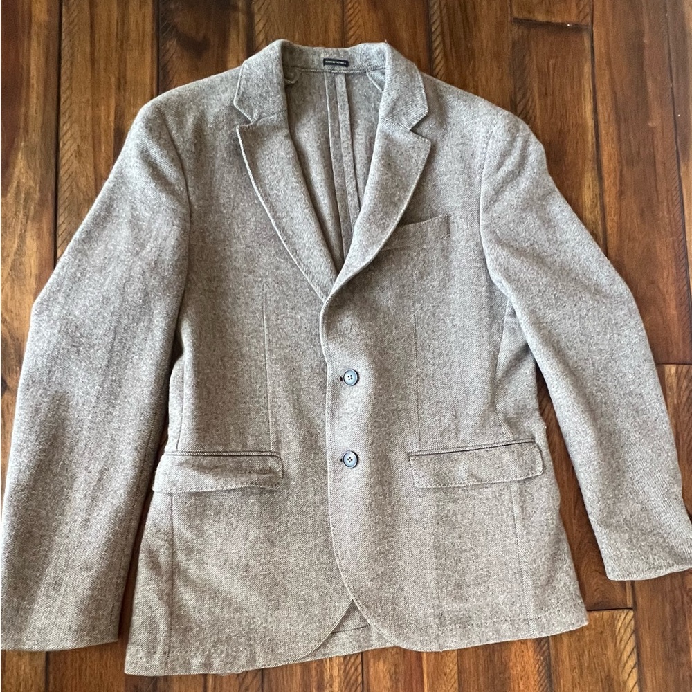 Massimo Dutti Beige Wool Blazer